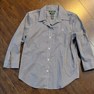 Lauren Ralph Lauren Black and White Checkered Blouse